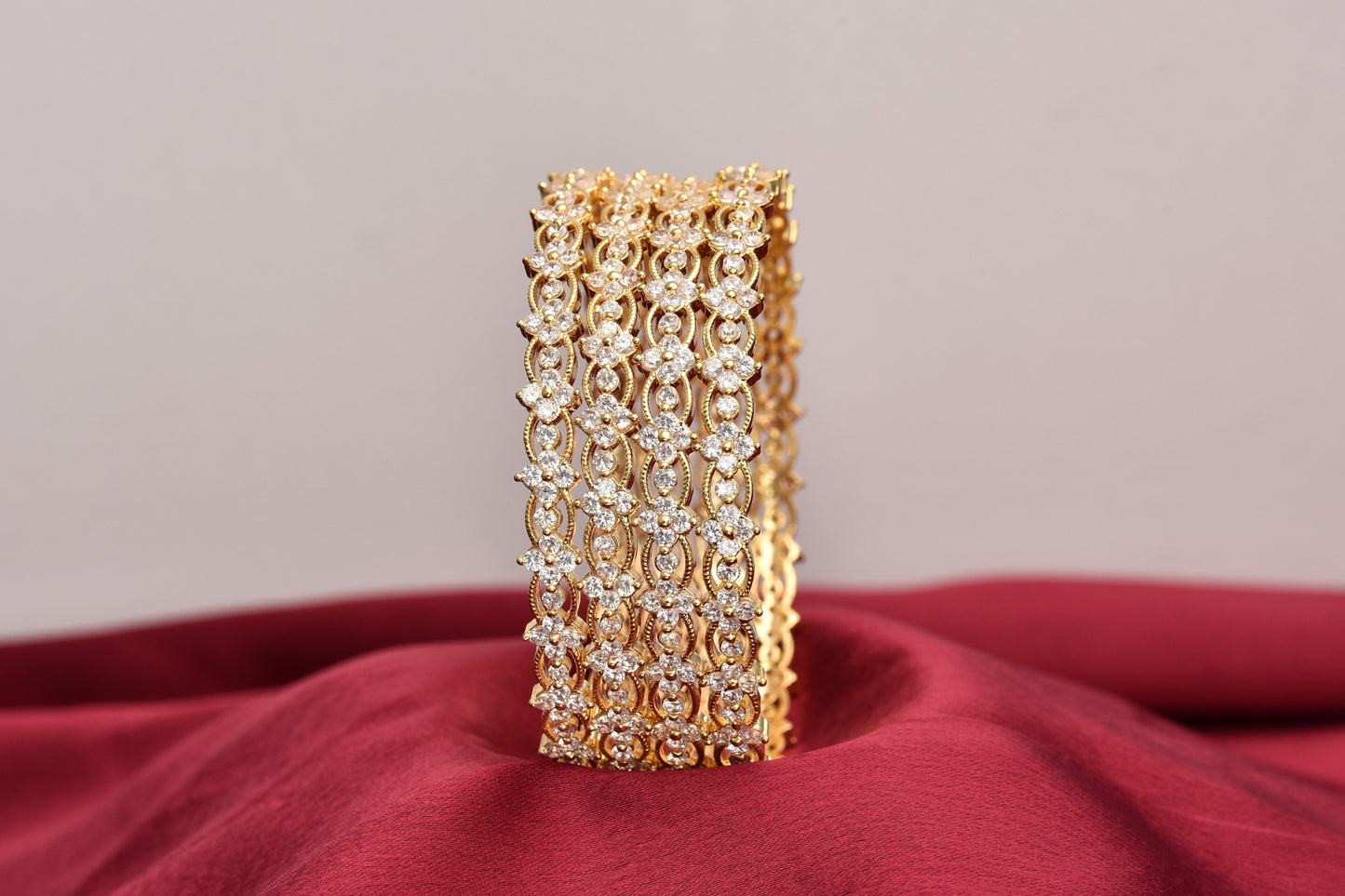 Gold. Plated While AD Stone Bangles