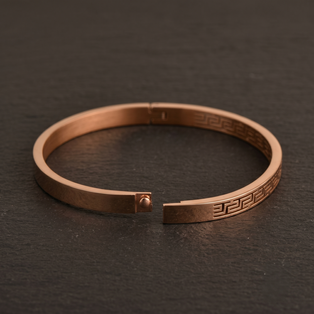 Greek Key Inspired Cuff Bracelet alternate angle — Avalna, Arcot Tamil Nadu