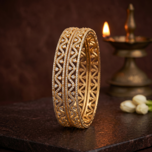 Party Wear AD Studded Bangle - Avalna South Indian Bangles Online