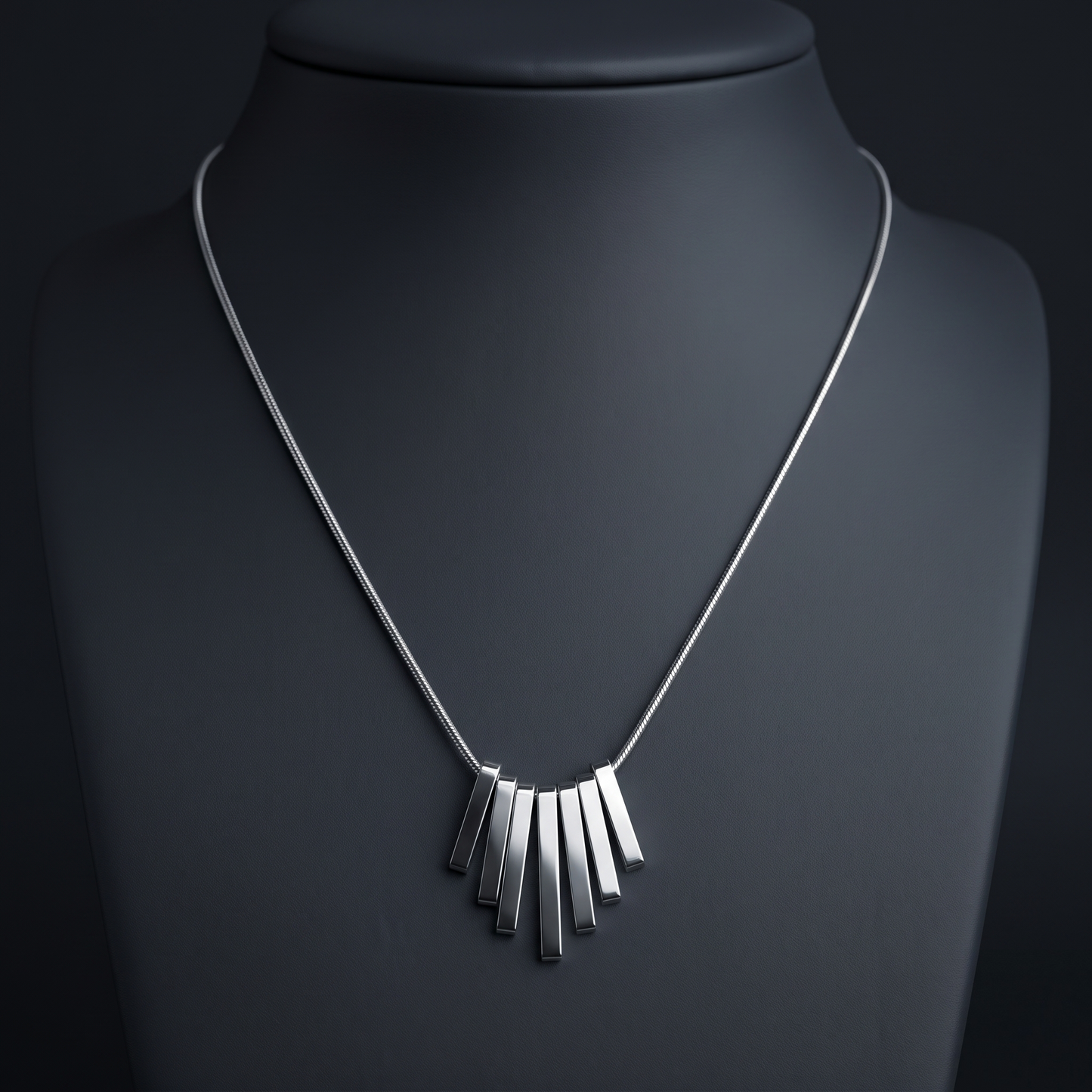 Rhodium Bar Fringe Chain