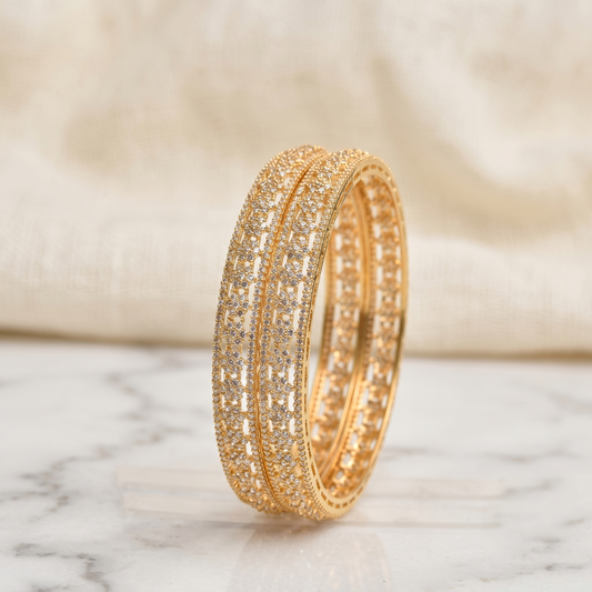 Sparkling AD Bangles - Avalna South Indian Bangles Online