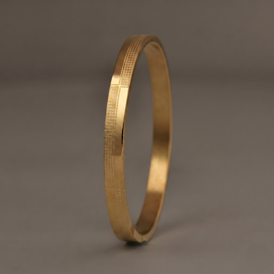 Textured Golden Bracelet - Avalna Indian Bracelet Online