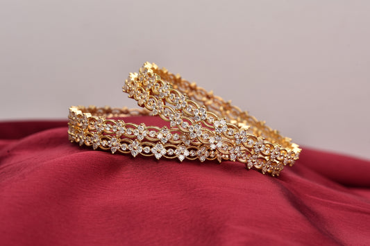 Gold. Plated While AD Stone Bangles