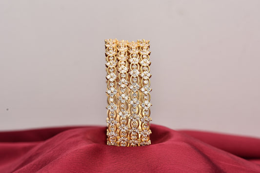 Gold. Plated While AD Stone Bangles