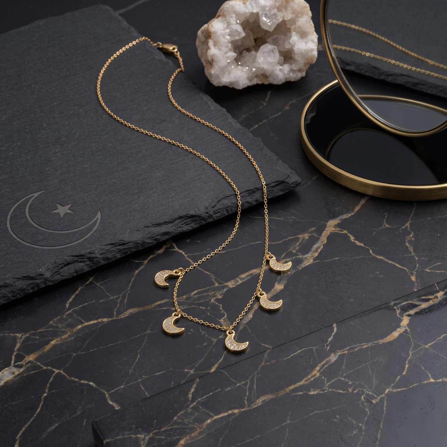 Crescent Moon Charm Necklace