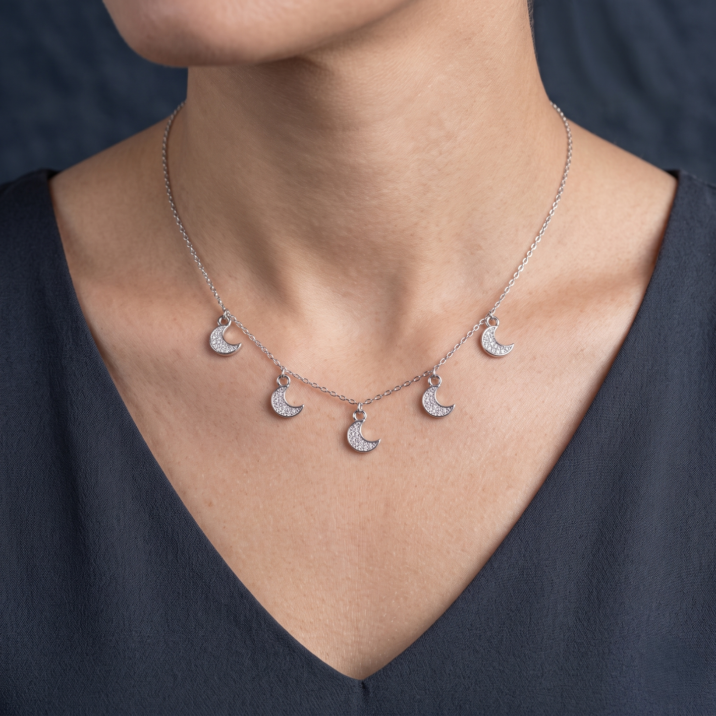 Crescent Moon Charm Necklace