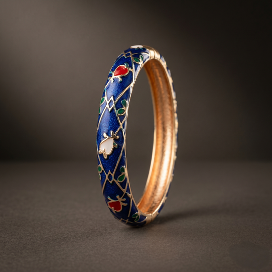 Flower Bud Enamel/Meenakari Bracelet - Avalna Indian Bracelet Online