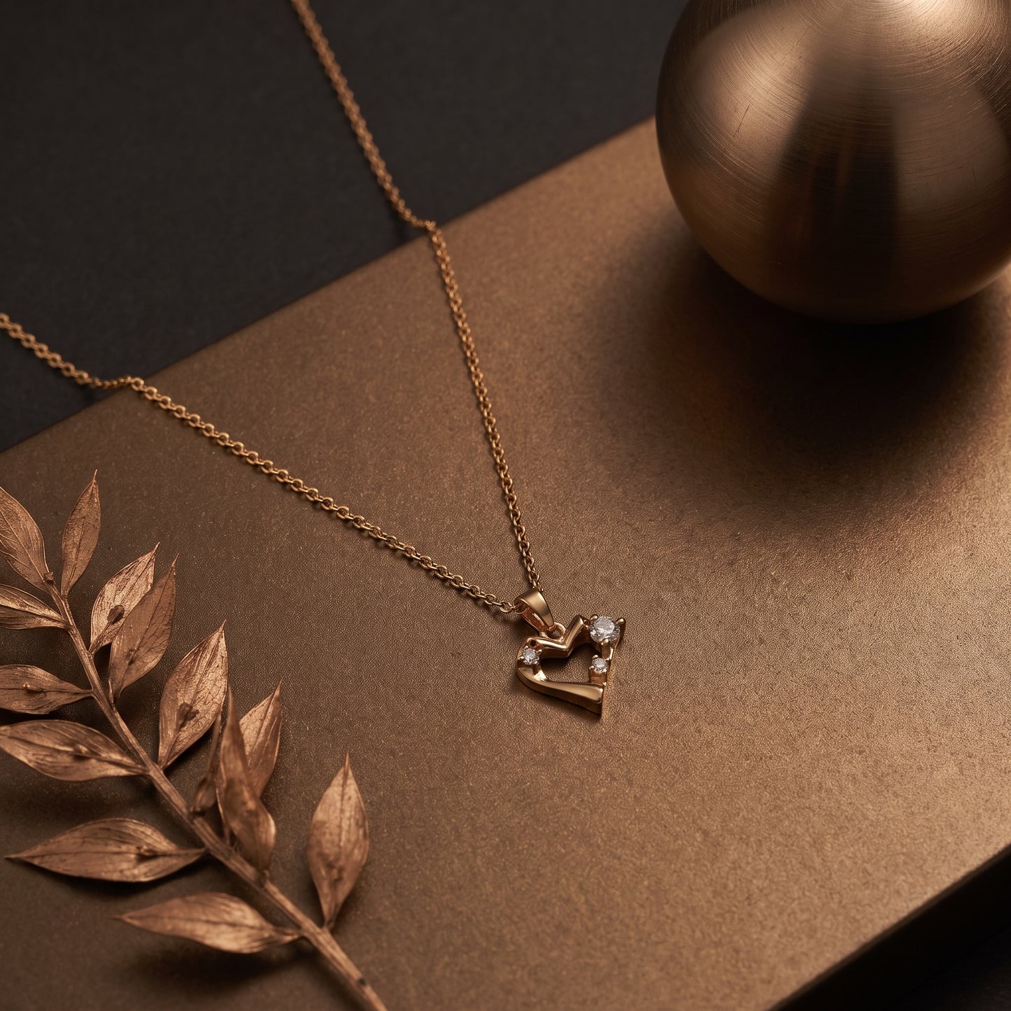 Gold Heart Pendant Necklace