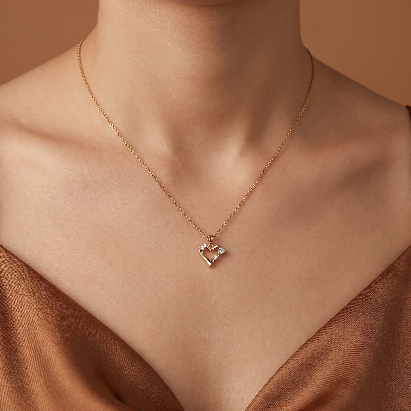 Gold Heart Pendant Necklace