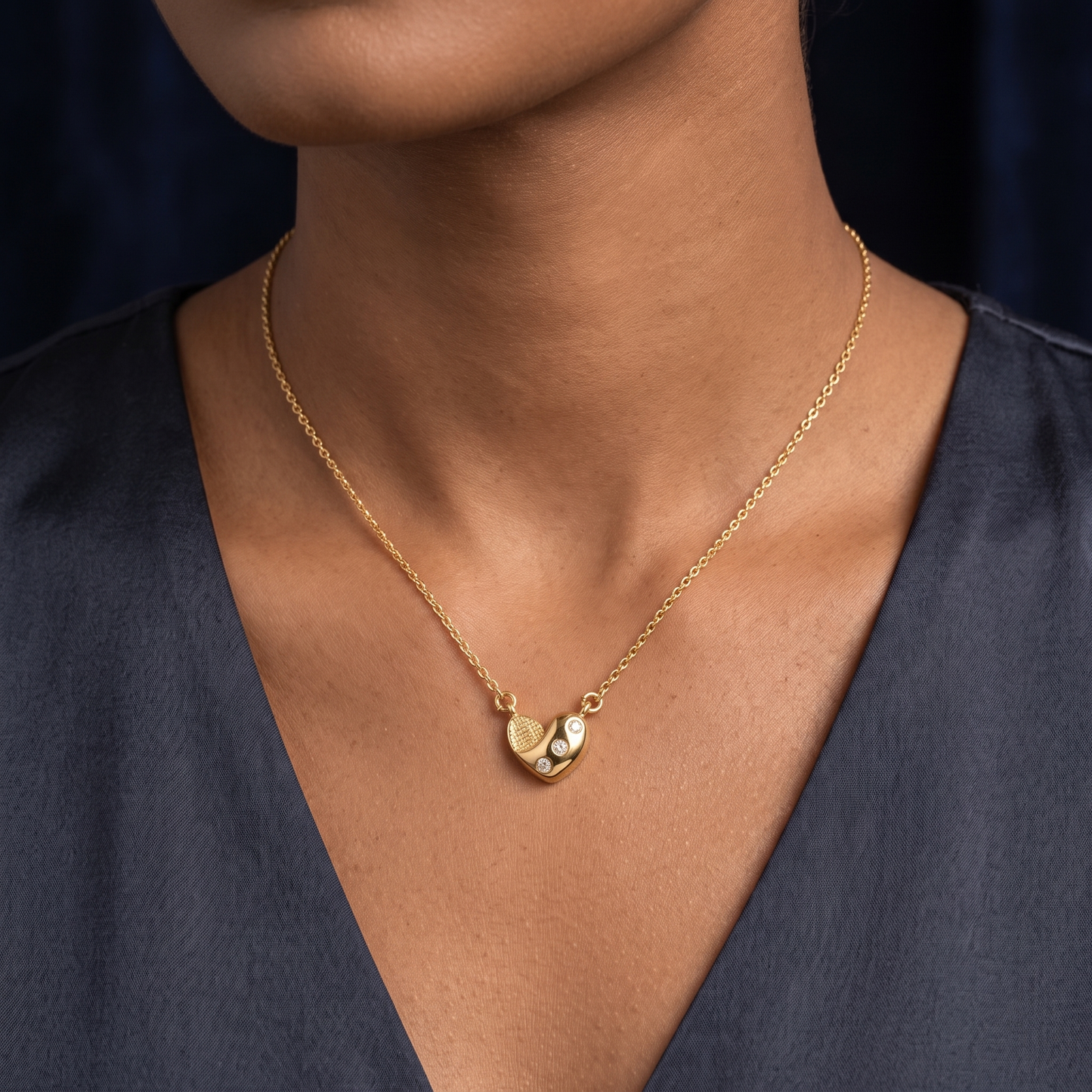 Gold Plated Heart Pendant Necklace