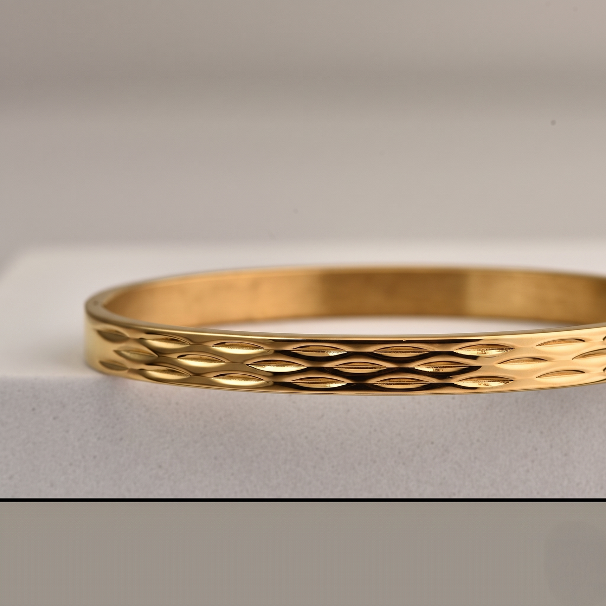 Gold Plated Laser Engraved Eye Pattern Bracelet view 6 — Avalna, Arcot Tamil Nadu