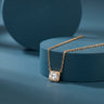 Gold Plated Radiant Solitaire Pendant Chain