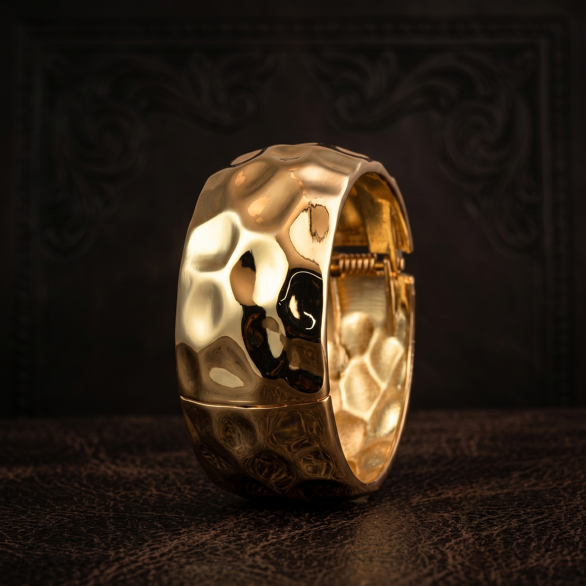 Hammered Gold Cuff Bracelet — Avalna, Arcot Tamil Nadu