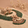 Lakshmi Necklace with Crystal Look Green Bead