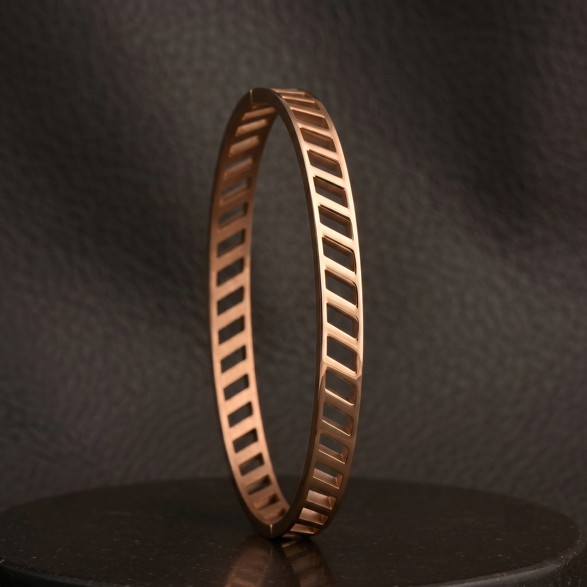 Laser Cut Geometric Cuff -Gold Rose Gold view 6 — Avalna, Arcot Tamil Nadu