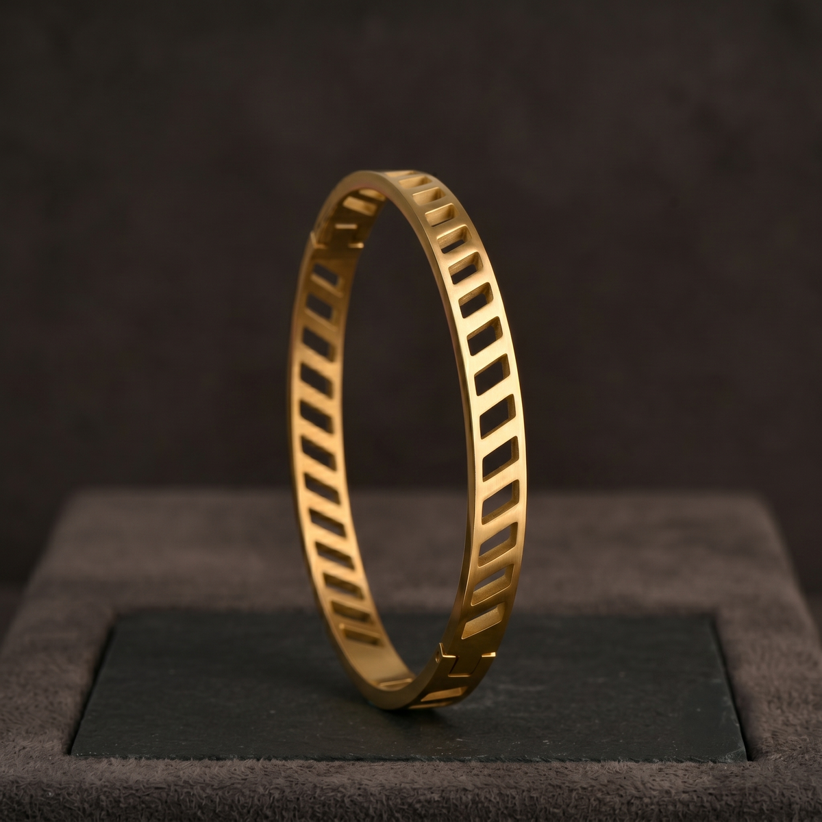 Laser Cut Geometric Cuff -Gold Rose Gold close-up — Avalna, Arcot Tamil Nadu