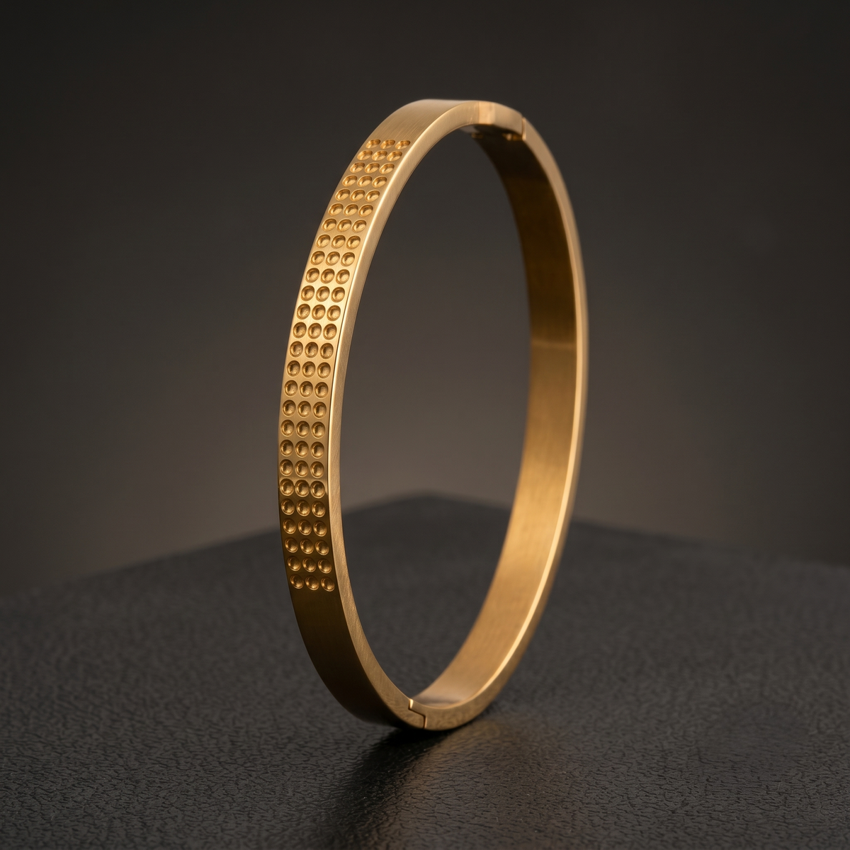 Minimalist Gold Plated Textured Bracelet — Avalna, Arcot Tamil Nadu