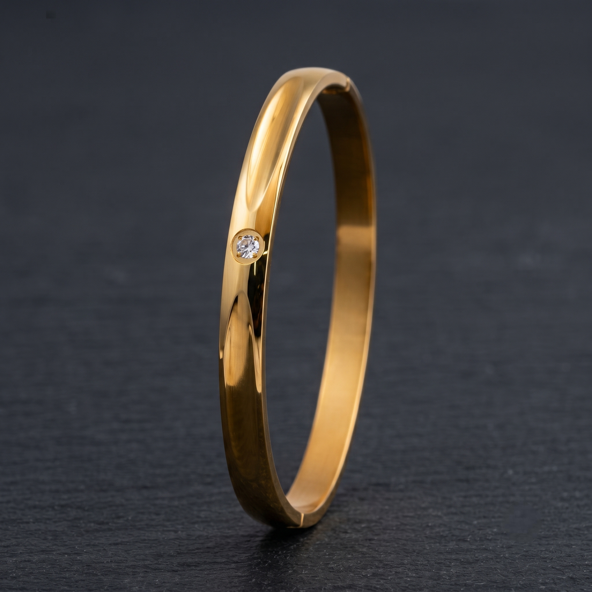 Minimalist Single Stone Gold Plated Bracelet — Avalna, Arcot Tamil Nadu
