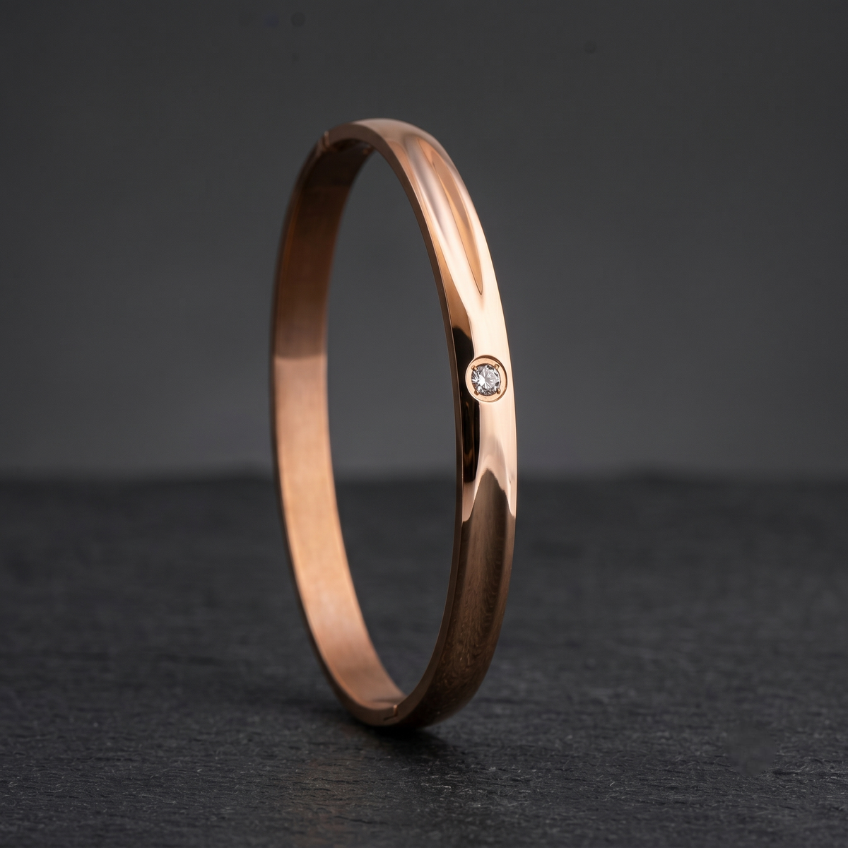 Minimalist Single Stone Gold Plated Bracelet view 5 — Avalna, Arcot Tamil Nadu