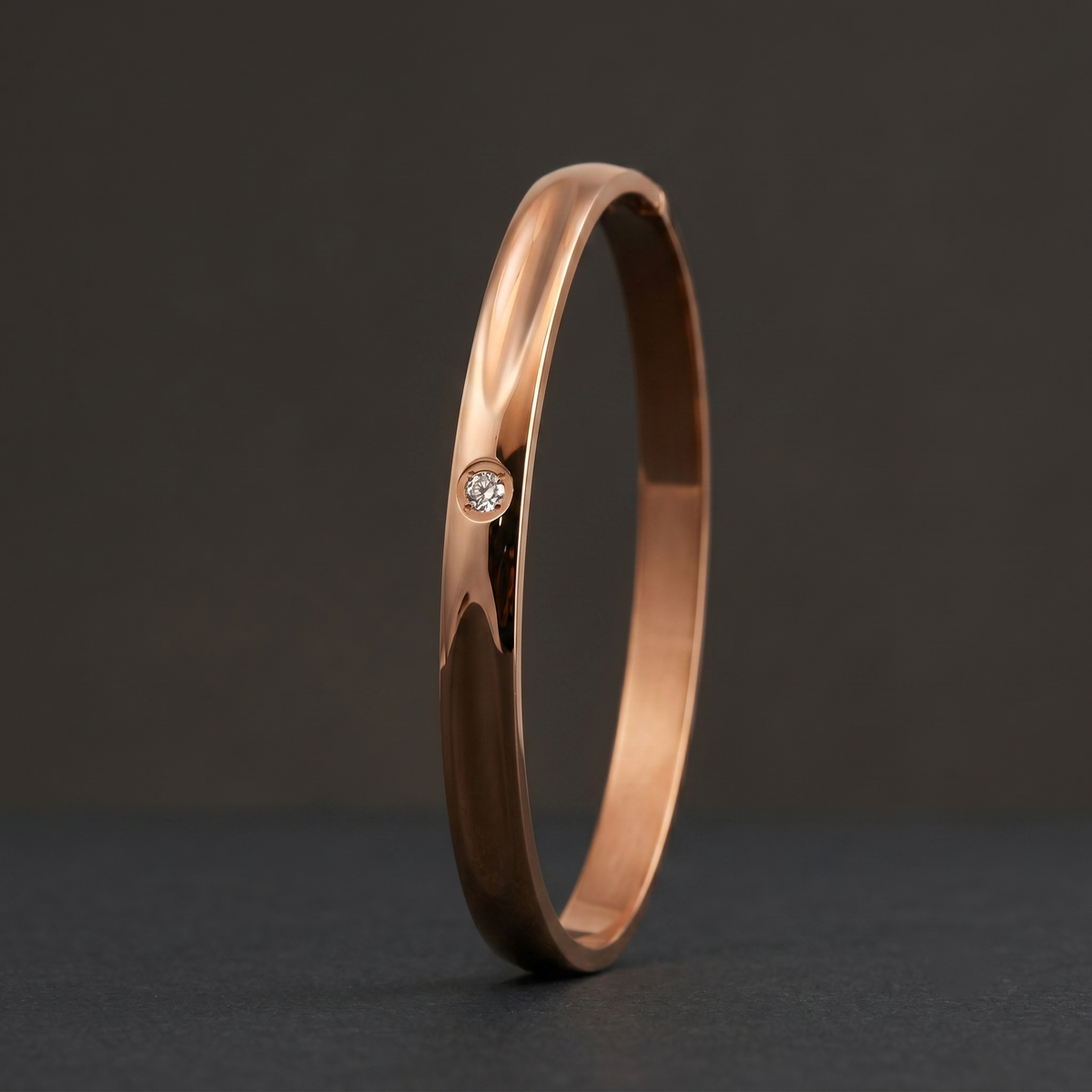 Minimalist Single Stone Gold Plated Bracelet detail view — Avalna, Arcot Tamil Nadu