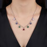 Multi-Color Heart Charm Necklace