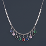 Multi-Colored Raindrop Necklace