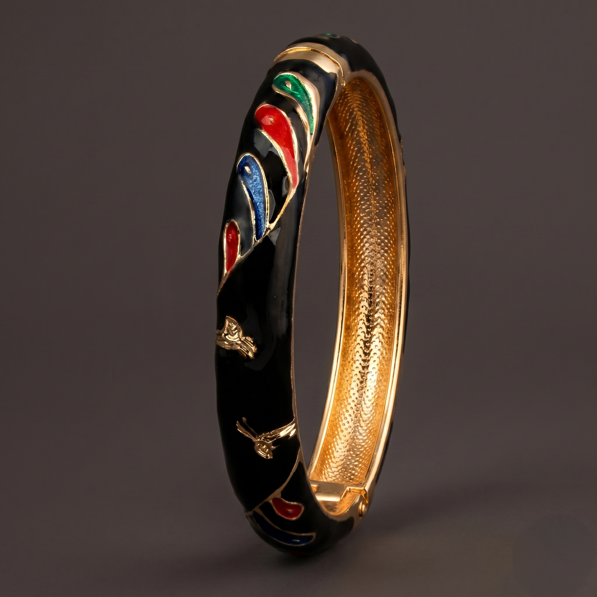 Peacock Design Enamel/Meenakari Bracelet — Avalna, Arcot Tamil Nadu