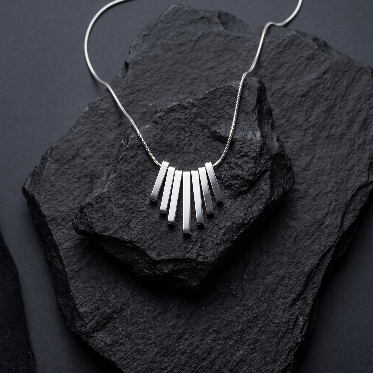 Rhodium Bar Fringe Chain