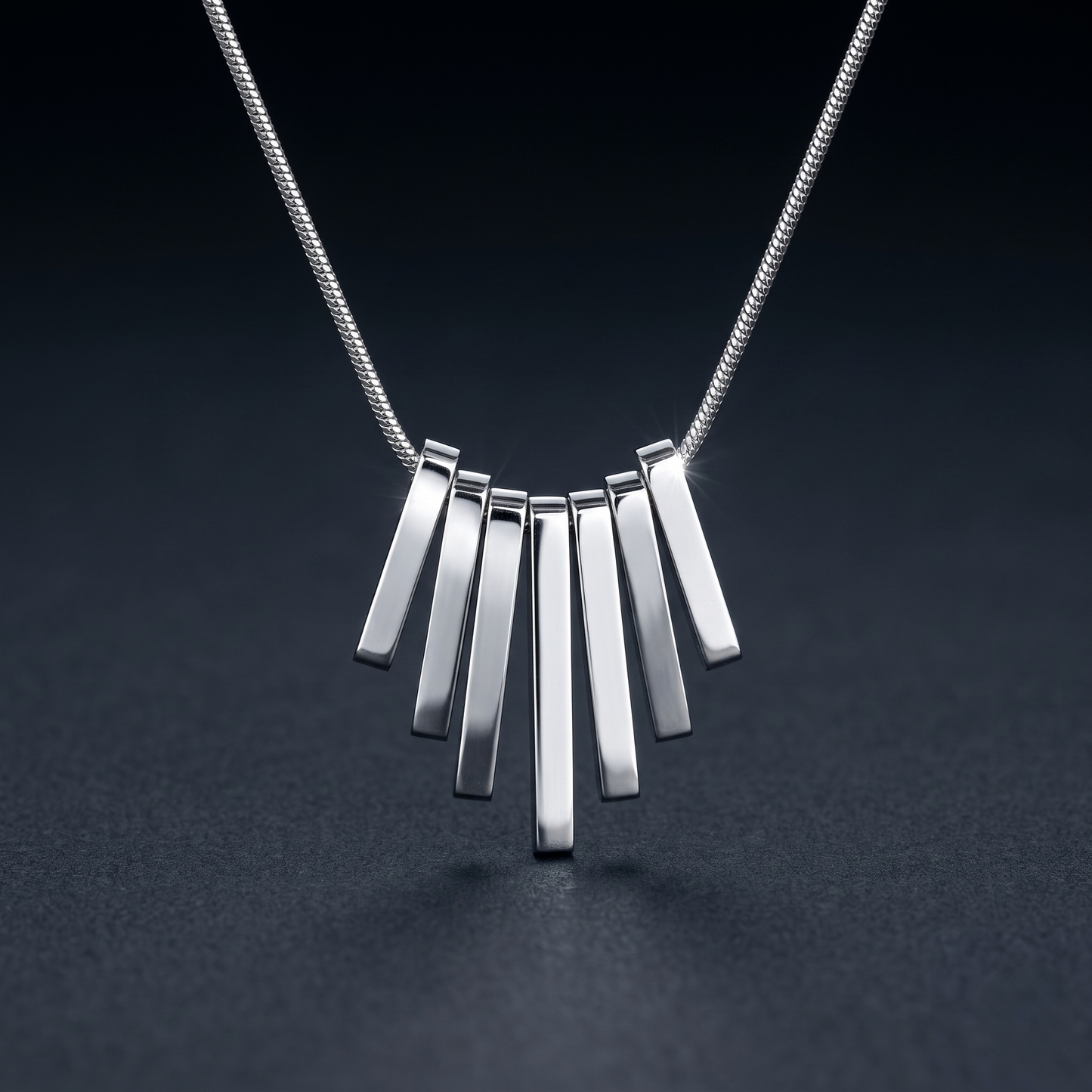Rhodium Bar Fringe Chain