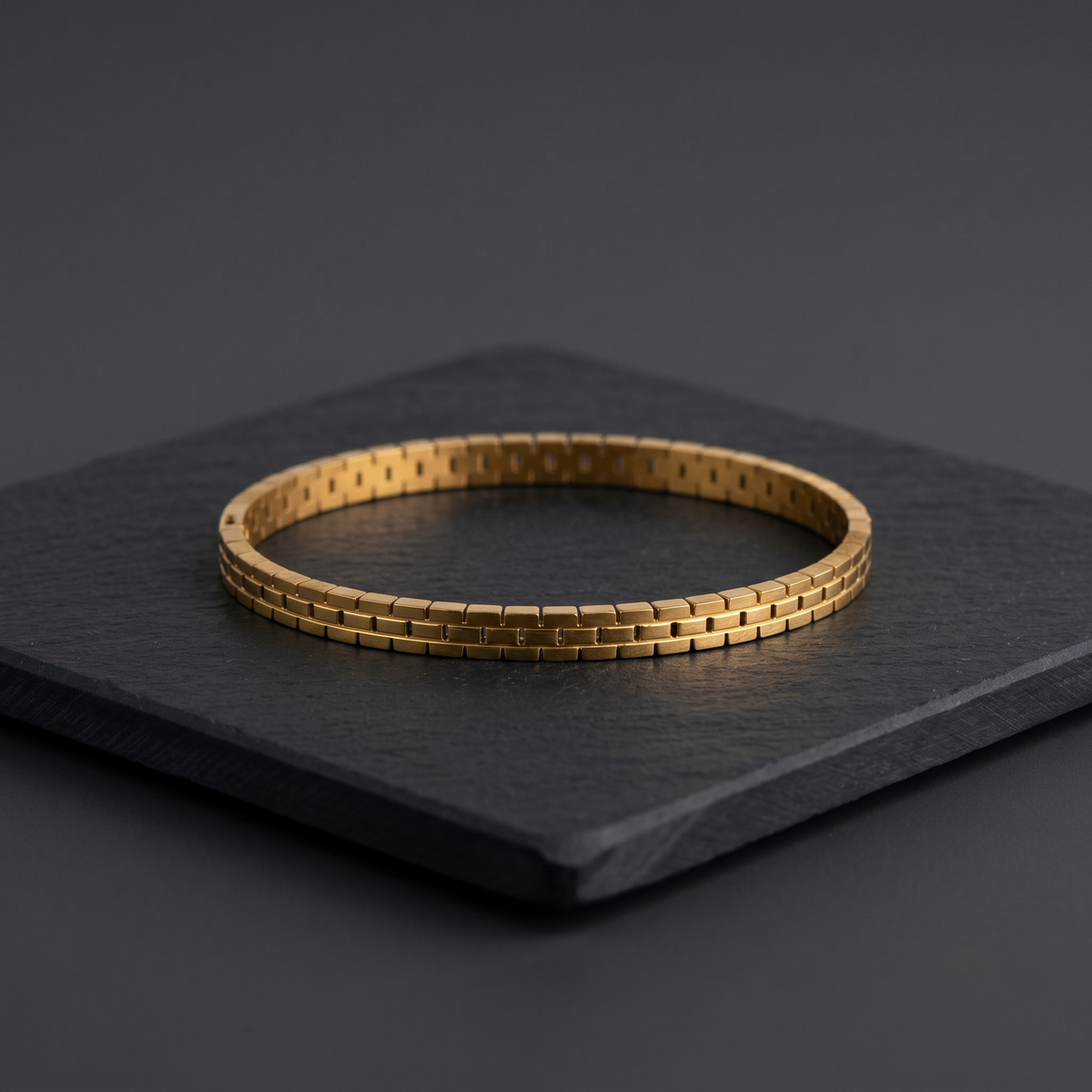 Timeless Design Cuff Bracelet-Gold Plated alternate angle — Avalna, Arcot Tamil Nadu