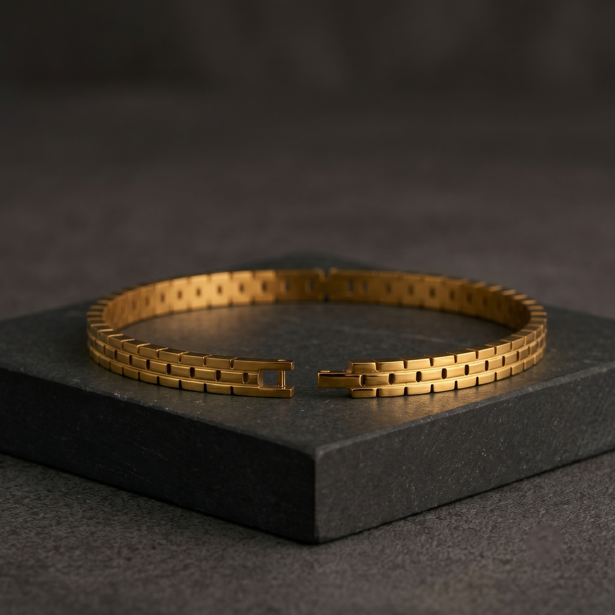 Timeless Design Cuff Bracelet-Gold Plated detail view — Avalna, Arcot Tamil Nadu