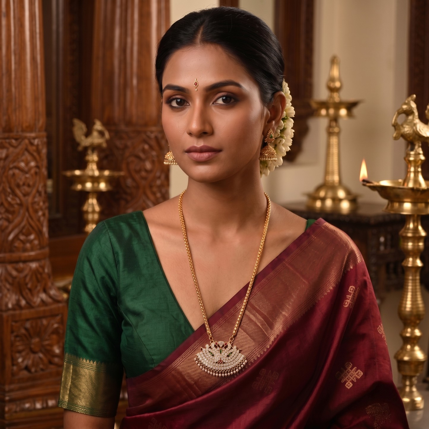 Traditional Impon Micro Gold Plated Twin Swan(annam)Dollar Chain