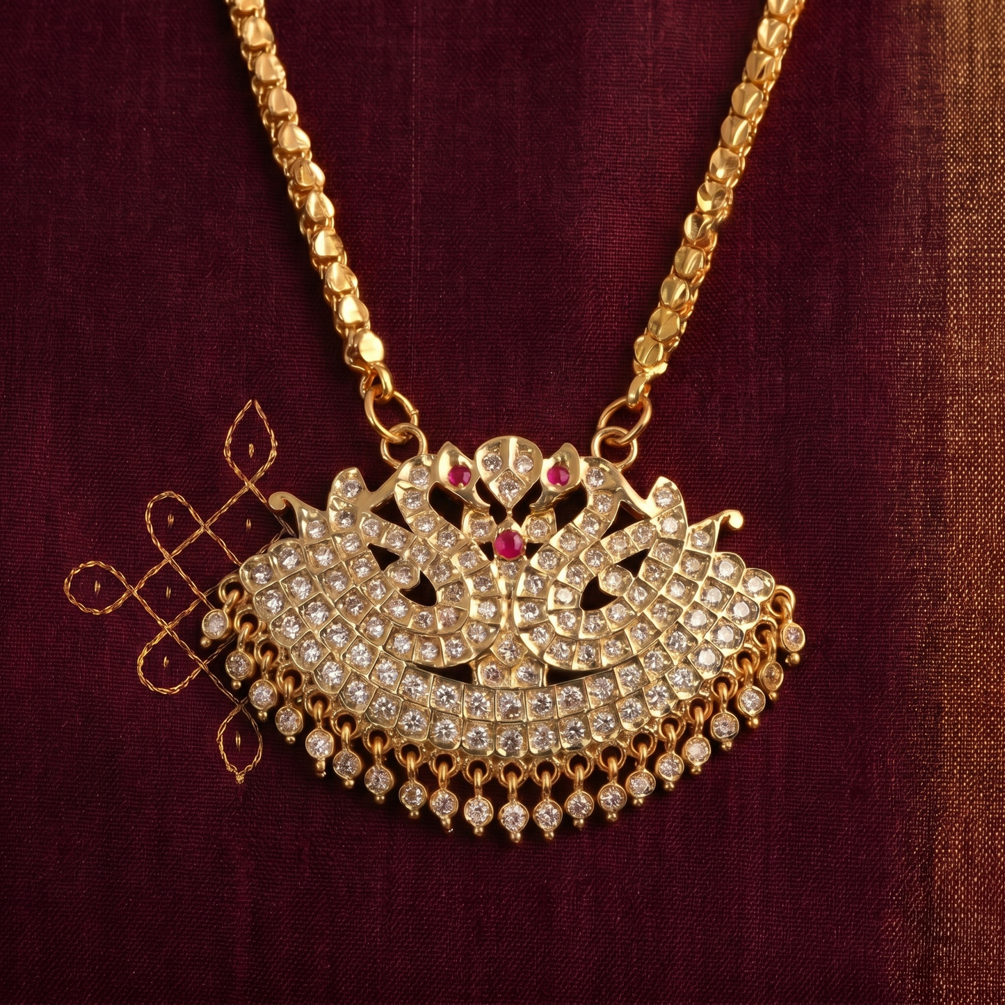Traditional Impon Micro Gold Plated Twin Swan(annam)Dollar Chain