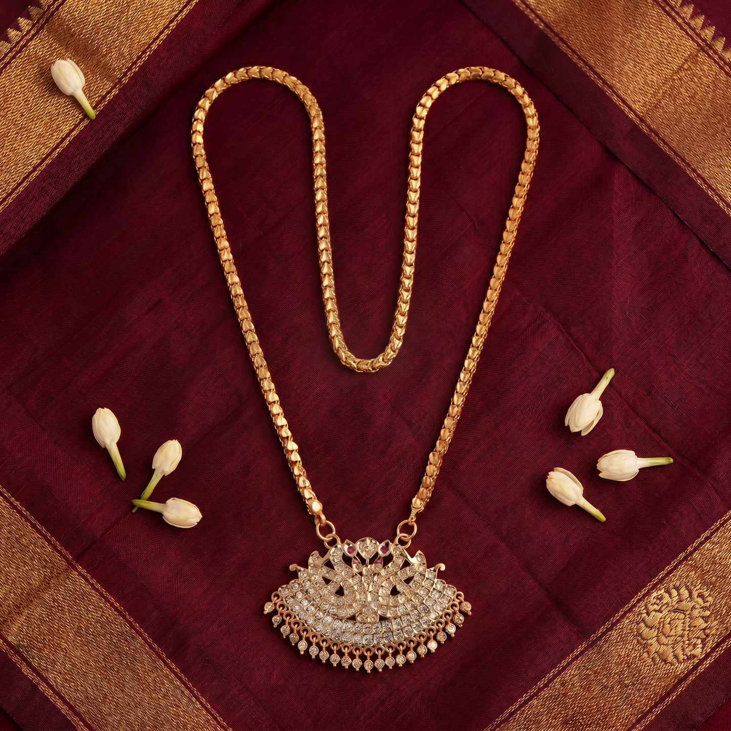 Traditional Impon Micro Gold Plated Twin Swan(annam)Dollar Chain