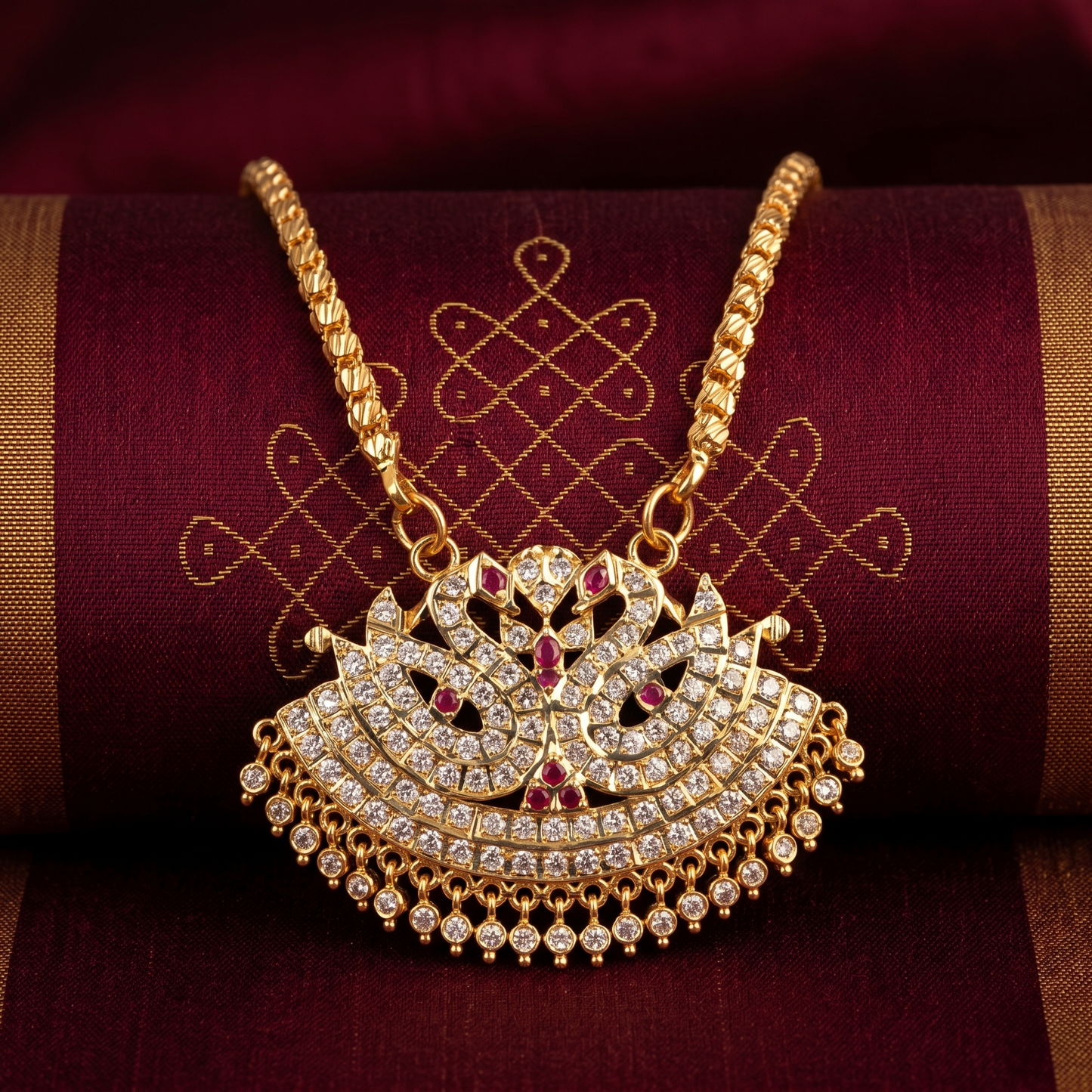 Traditional Impon Micro Gold Plated Twin Swan(annam)Dollar Chain