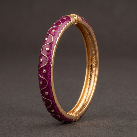 Wavy Enamel/Meenakari Bracelet - Avalna Indian Bracelet Online