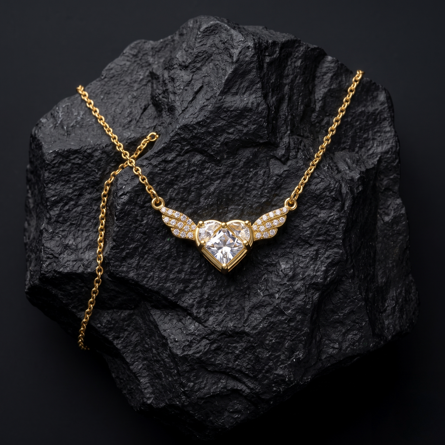Winged Heart Pendant Necklace