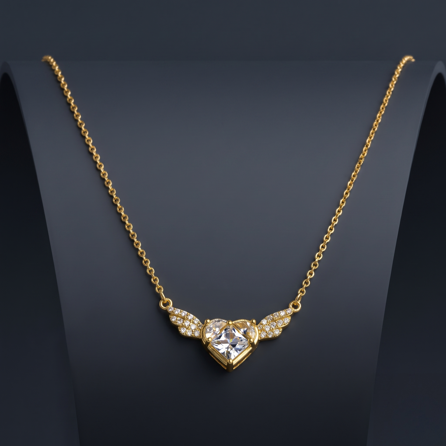 Winged Heart Pendant Necklace