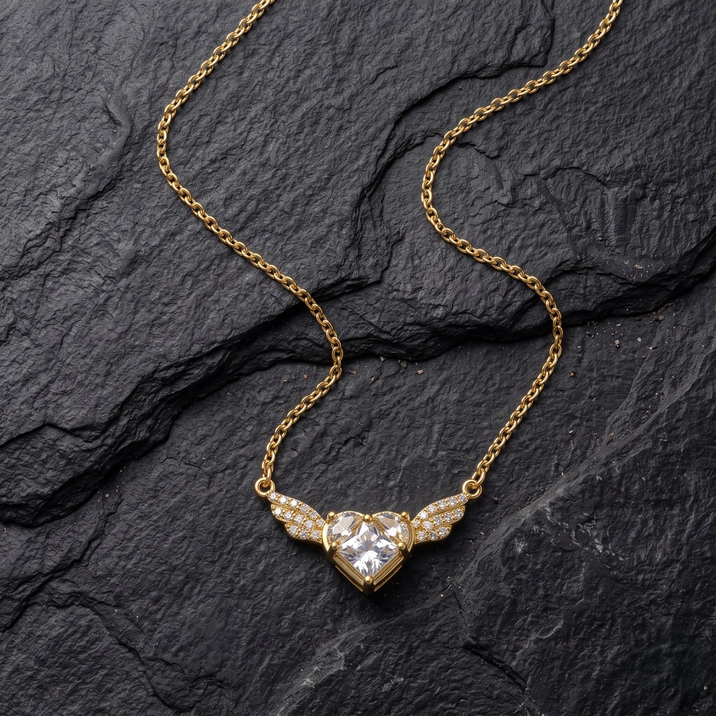 Winged Heart Pendant Necklace