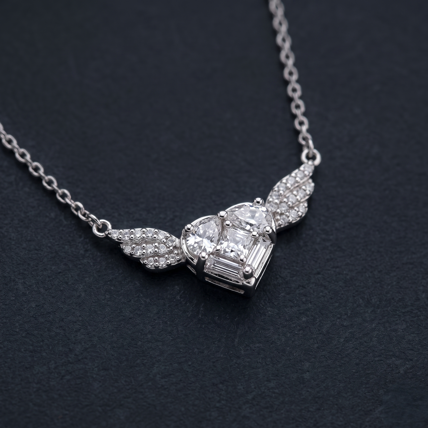 Winged Heart Pendant Necklace
