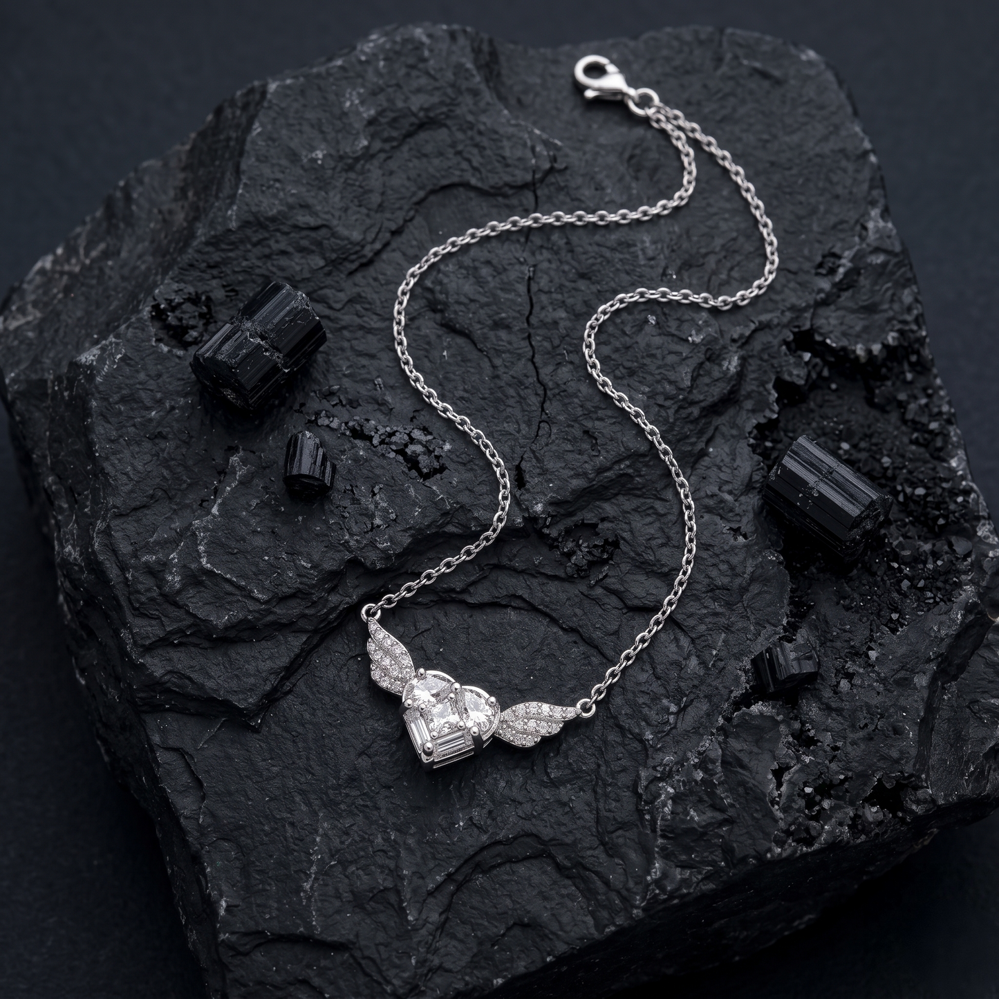 Winged Heart Pendant Necklace
